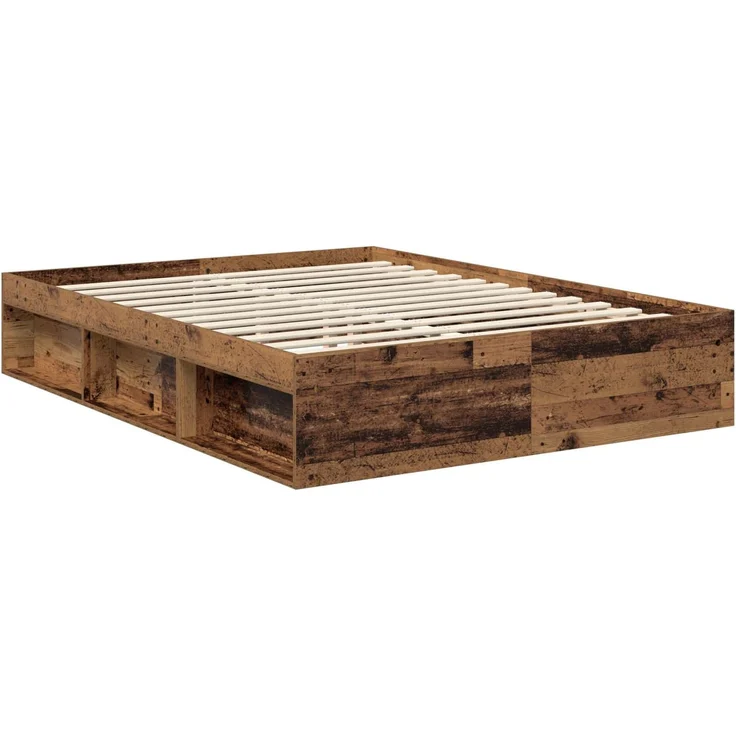 vidaXL Bettrahmen Altholz 150 x 200 cm Massives Kiefernholz 3409749 – Bild 4