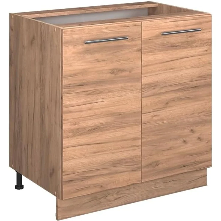 Küchenunterschrank Fame-Line Goldkraft Eiche 80 cm mit Regal, AP Eiche Vicco – Bild 1