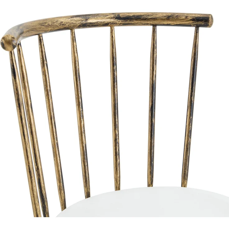 Moderner Metall-Barhocker im Windsor-Stil mit gepolstertem Sitz für Kücheninseln, Bars, Restaurants; Barhocker im Industrial-Stil in Barhöhe; Vintage- und Minimalismus-Stil--Braun + Weiß--96x39x39cm--YOUDENOVA – Bild 6