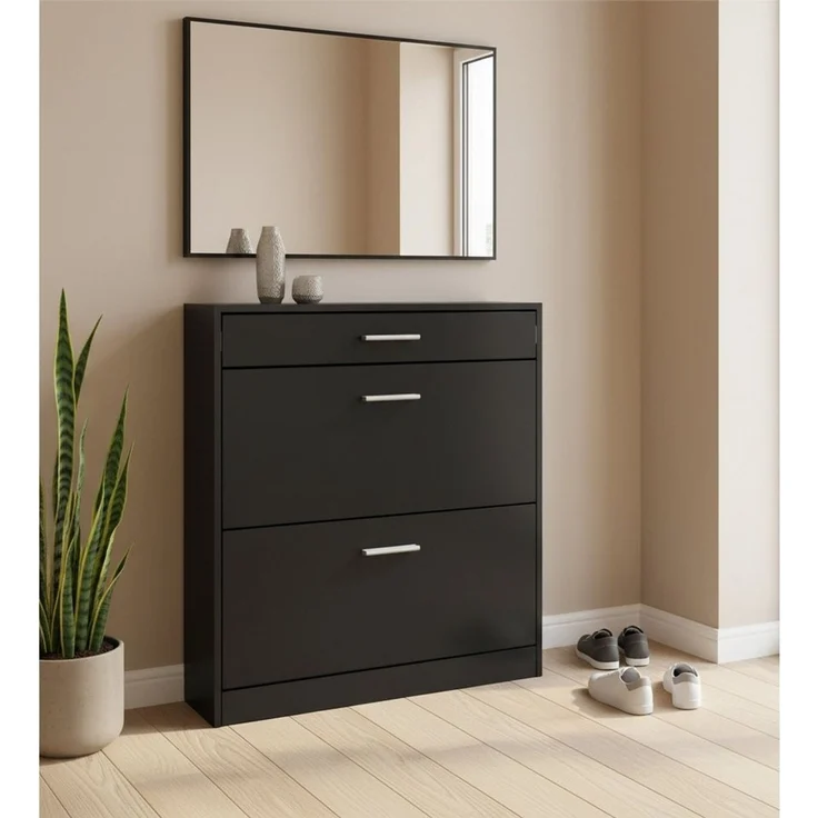 InnoFurn Schuhschrank Roma Schuhkipper (schmaler Flurschrank) Platzsparender Schuhkipper Flurschrank für Diele Flur Garderobe – Bild 2