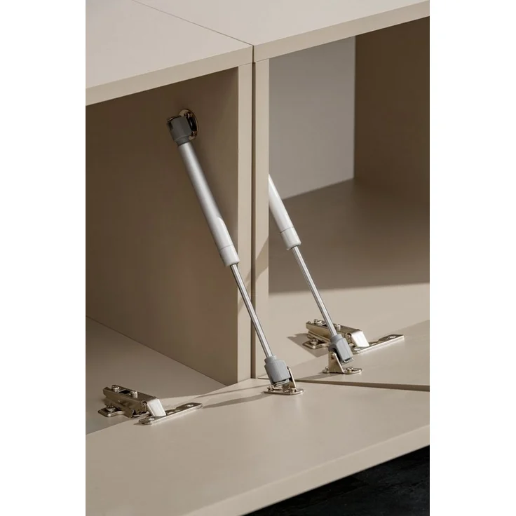 ASM-Moebel Wohnwand Anbauwand Wohnwand GINA mit Push-Click und Bio-Ethanol Kamin, Mit Bio-Ethanol Kamin und Push-Click System. – Bild 4
