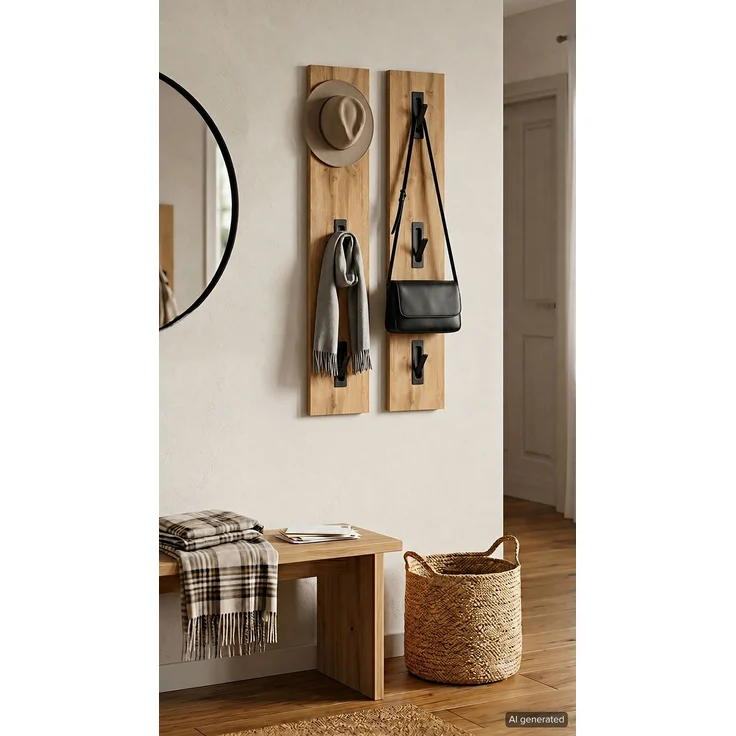 Schildmeyer ‘Saga‘ Flur Garderobenpaneel, Eiche Landhaus, Breite 19,5 cm, Made in Germany – Bild 4