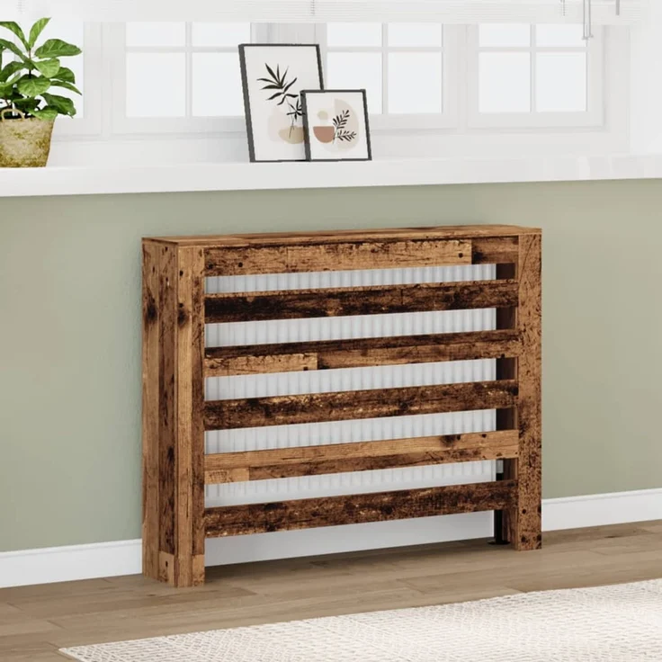 vidaXL Heizkörperverkleidung Altholz-Optik 104x20x82 cm Holzwerkstoff 852697 – Bild 1