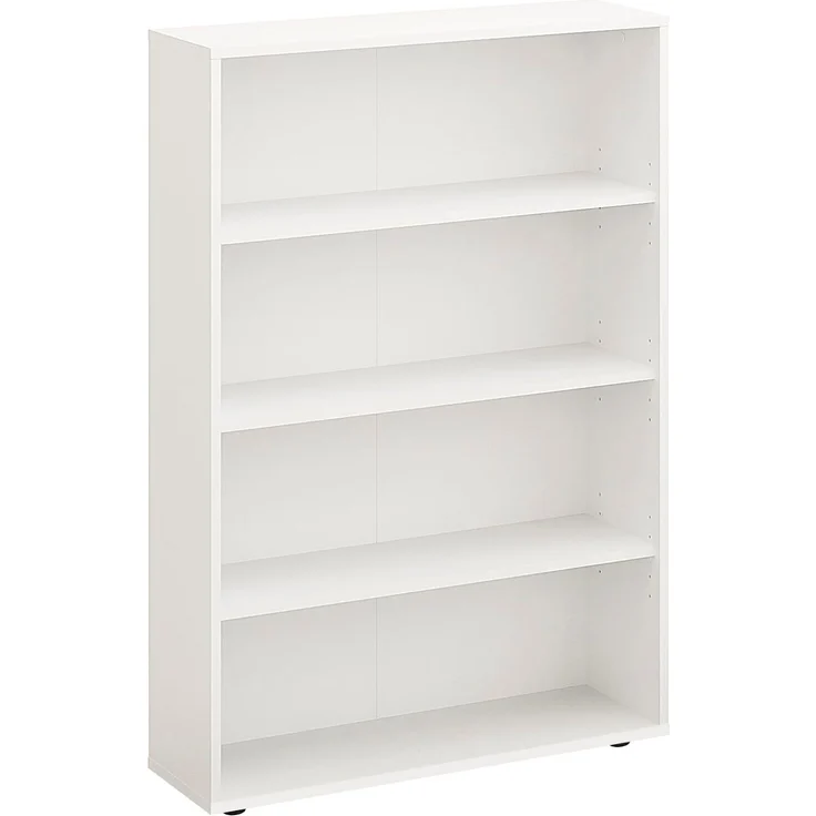 KOMTO Bücherregal Lumo 80 cm breit Regal mit 3, 4, 6 Ebenen und Höhenverstellbare Regale, Aufbewahrungsregal Bookshelf Weiß – Bild 1