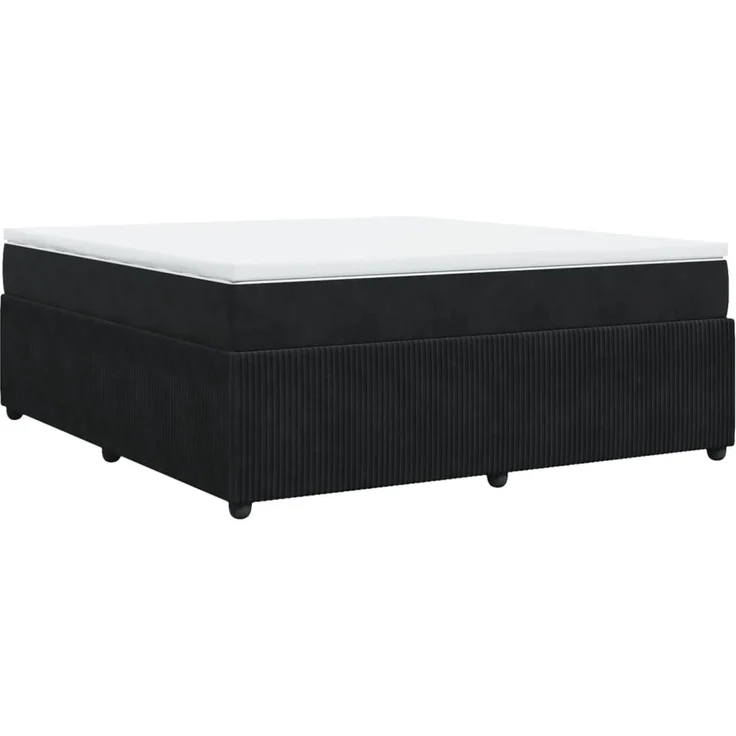 vidaXL Boxspringbett mit Matratze Schwarz 180x200 cm Samt 3285658 – Bild 9