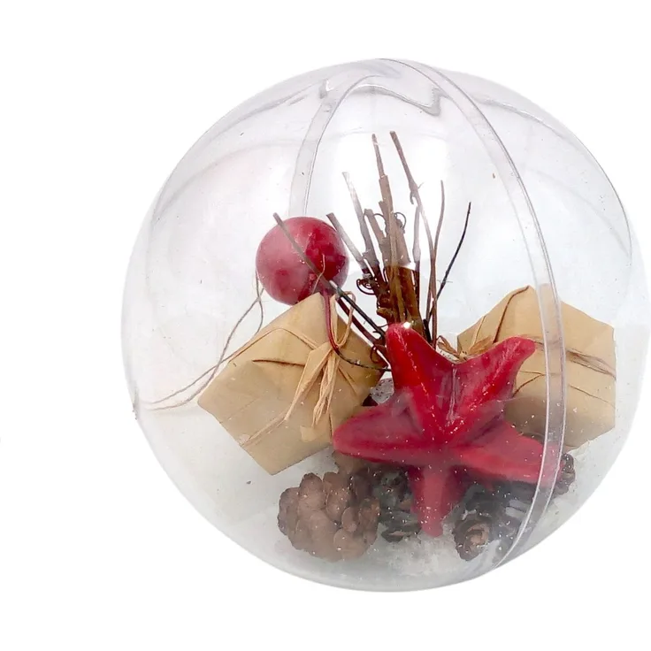 Weihnachtsbaumkugel befüllt 12cm Weihnachtsdeko Christbaumschmuck Bastelmaterial