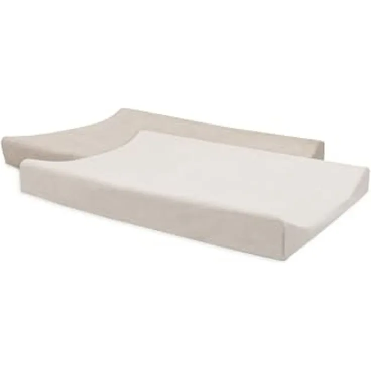 Jollein Wickelauflagenbezug Frottee – Oatmeal/Sand – 2er Pack – 50x70cm – 85% Baumwolle, 15% Polyester – OEKO-TEX Zertifiziert – Bezug Wickelauflage