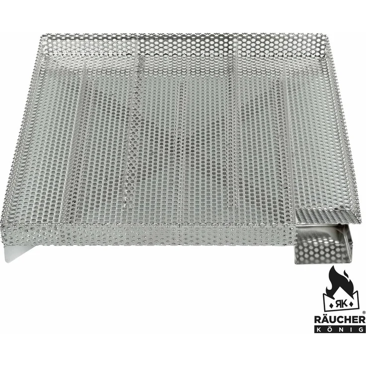 Räucher König Metall Kaltraucherzeuger Single Gr. L, Edelstahl Silber 27,5 x 27,5 x 4,5 cm – Bild 3