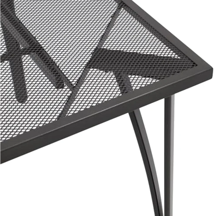 DEGAMO Gartentisch CLASSIC, 100x100cm, stabiles Stahlgestell, Tischplatte Streckmetall anthrazit – Bild 5