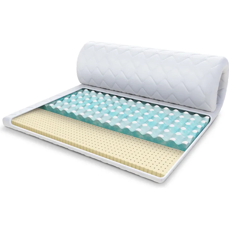 Topper 80x200 cm Matratzenauflage mit RavineBlue-Schaum Höhe 8 cm Latex H2 H4