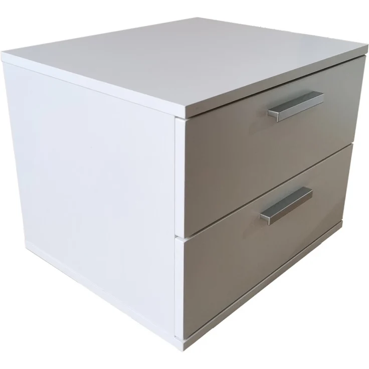 HTI-Living Nachtkommode Nachtschrank Weiß mit 2 Schubladen Nina (Stück, 1 St, 1 Nachtschrank), Nachttisch Nachtkommode Nachtkonsole – Bild 2