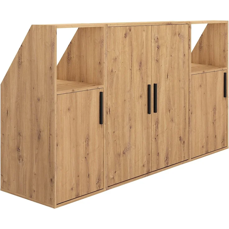 Vente-unique - Schrank unter Dachschräge mit 6 Türen und 2 Ablagen - Farbe: Natur ADEZIO – Bild 4