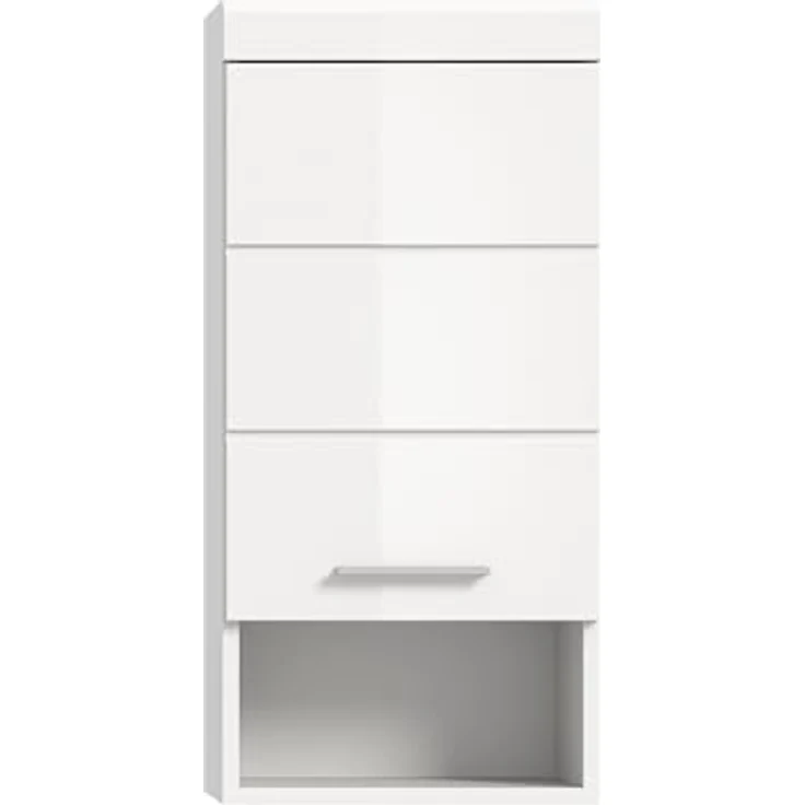 Xonox Scout Hängeschrank (B/H/T: 37x79x24 cm) in weiß Nachbildung und weiß Hochglanz tiefzieh – Bild 3