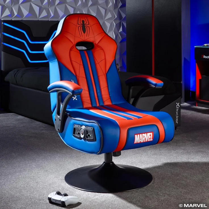 X Rocker Marvel™ Elite 2.1 Gaming-Sessel im Spider-Man Design - blau/rot für Jugendliche mit – Bild 1
