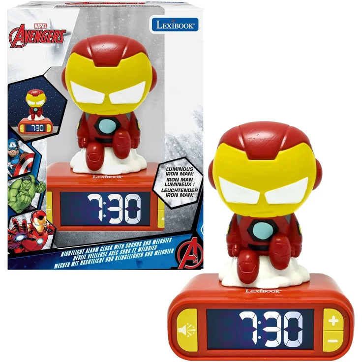 Lexibook, Iron Man, Nachtlicht-Wecker, RL800AV2