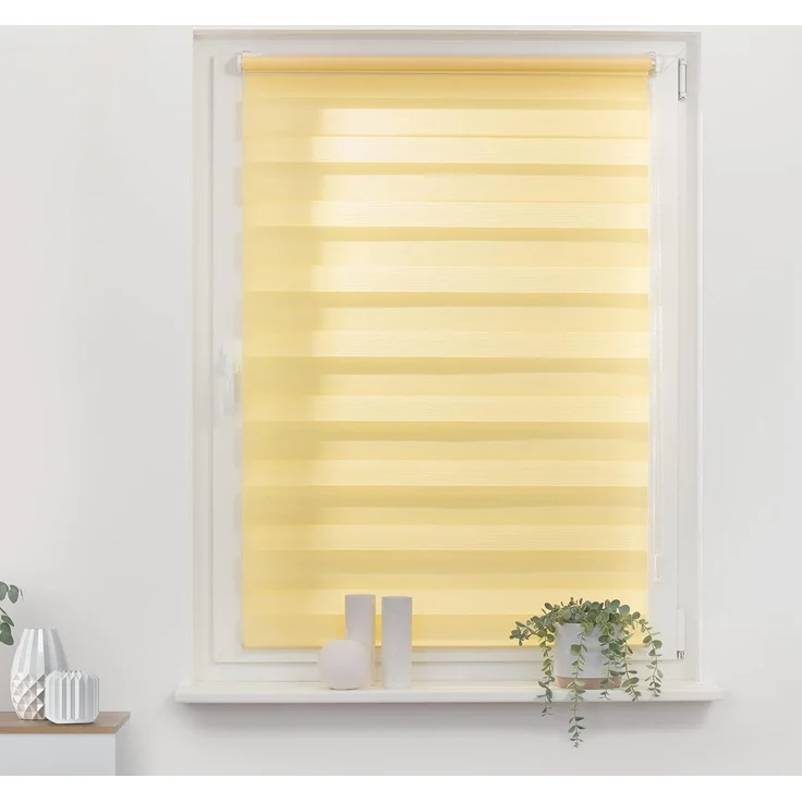 Lichtblick Sonnenschutzsysteme GmbH Doppelrollo Kopenhagen 50 cm x 150 cm (BxL) Gelb modernes Duo Rollo; Klemm- und schraubbar; Lichtdurchlässig und blickdicht – Bild 3