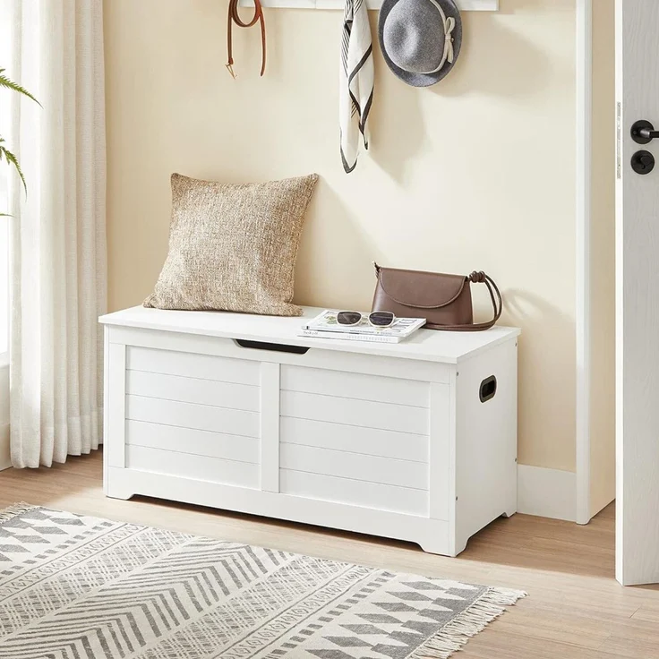 Vasagle Sitzbank bzw. Sitztruhe, weiß, 100 x 40 x 46 cm – Bild 2