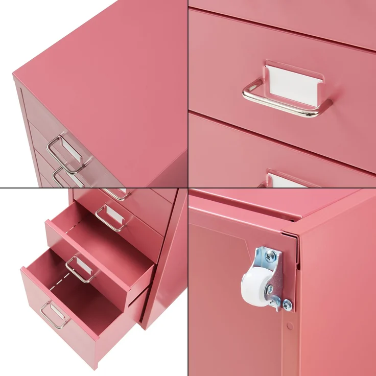 Rollcontainer Kökar mit 5 Schubladen 69x28x41 cm Wassermelonenrot [en. casa] – Bild 5