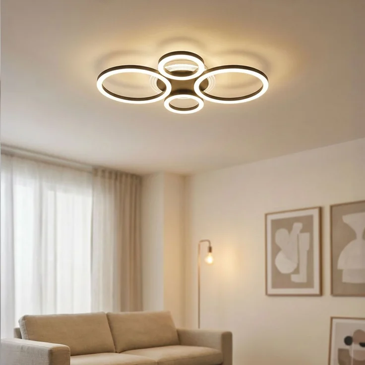 LED Deckenleuchte, schwarz, Ring-Design, CCT, L 53 cm – Bild 3
