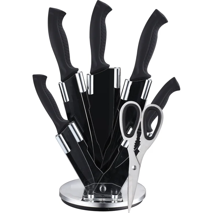 7-teiliges Küchenmesser-Set für Hobbyköche All-in-One Lösung für Ihre Küche Schwarz