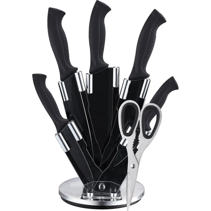 7-teiliges Küchenmesser-Set für Hobbyköche All-in-One Lösung für Ihre Küche Schwarz