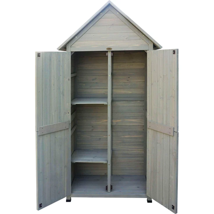 HABAU Gartenschrank "Lena", Grau, 84 x 45 x 178 cm – Bild 4