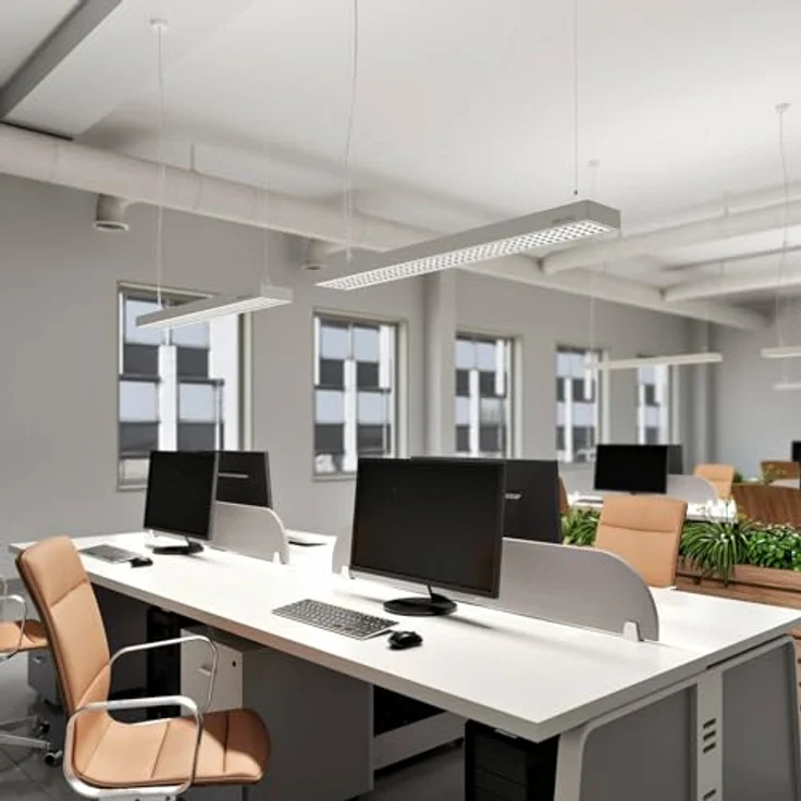 Arcchio LED Büroleuchte Susi, moderne Aluminium Pendelleuchte (2-flammig) für Büro und Arbeitszimmer, energiesparend mit inkludierten Leuchtmitteln – Bild 3