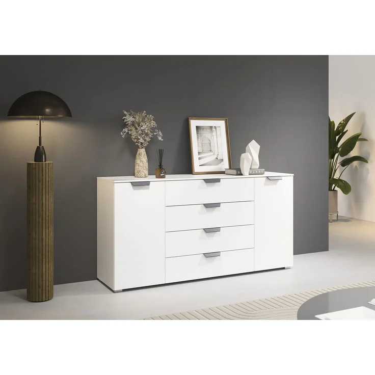 rauch Aditio Box, Kommode, 2-türig, 4 Schubladen, mit Softclose-Funktion, Farbe Weiß, BxHxT 160x81x43cm – Bild 1
