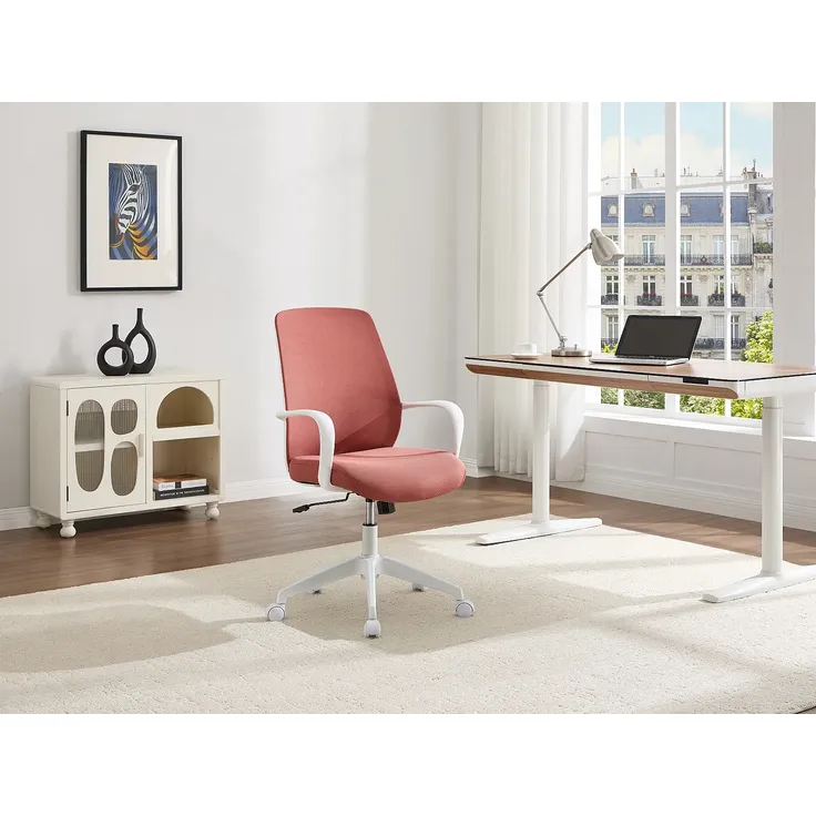 Vente-unique - VATISTA Office chair Stoff RotWeiß - B 61,5 cm x H 95,5 cm103 cm x L 60,5 cm