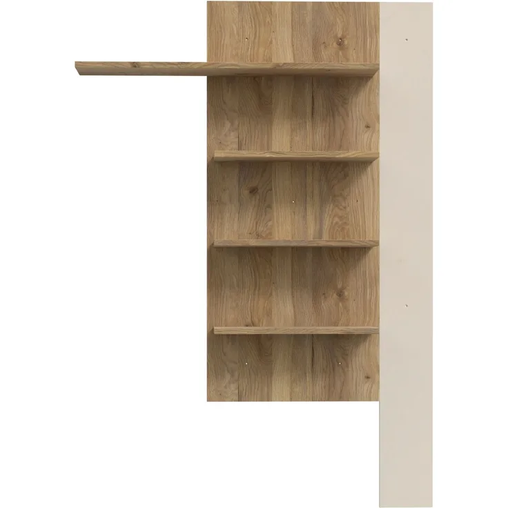 Wandregal >BREATHTAKER< 4 Böden, Sand / Mauvella Eiche Dekor - 132,5x190x21,9cm (BxHxT)