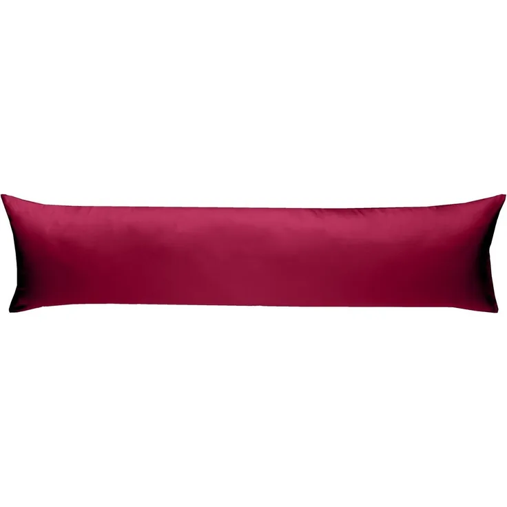 Mako Satin Seitenschläferkissen Bezug uni / einfarbig pink 40x200 cm