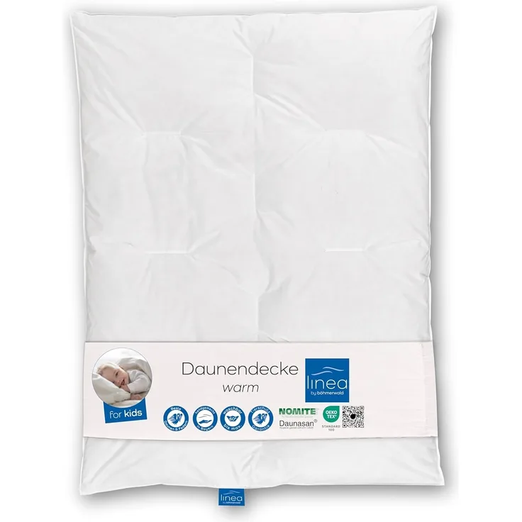 Böhmerwald KIDS Daunendecke, allergikergeeignet, 90% Daunen / 10% Federn, Füllgewicht: 450gr., Wärmeklasse: warm, Größe: 100x135 cm, OEKO-TEX ® STANDARD 100