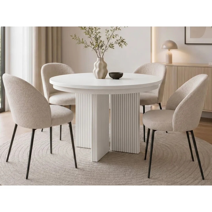 Beautysofa Esstisch PRESTIGE runder Design-Tisch ausziehbar Ø 100–180 cm oder Ø 120–200 cm (Metallbeinen, hitze- und verfärbung beständig), verschiedene Farben – Bild 2