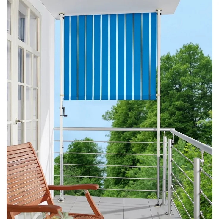 Angerer Freizeitmöbel Klemm-Senkrechtmarkise blau/weiß, BxH: 150x225 cm