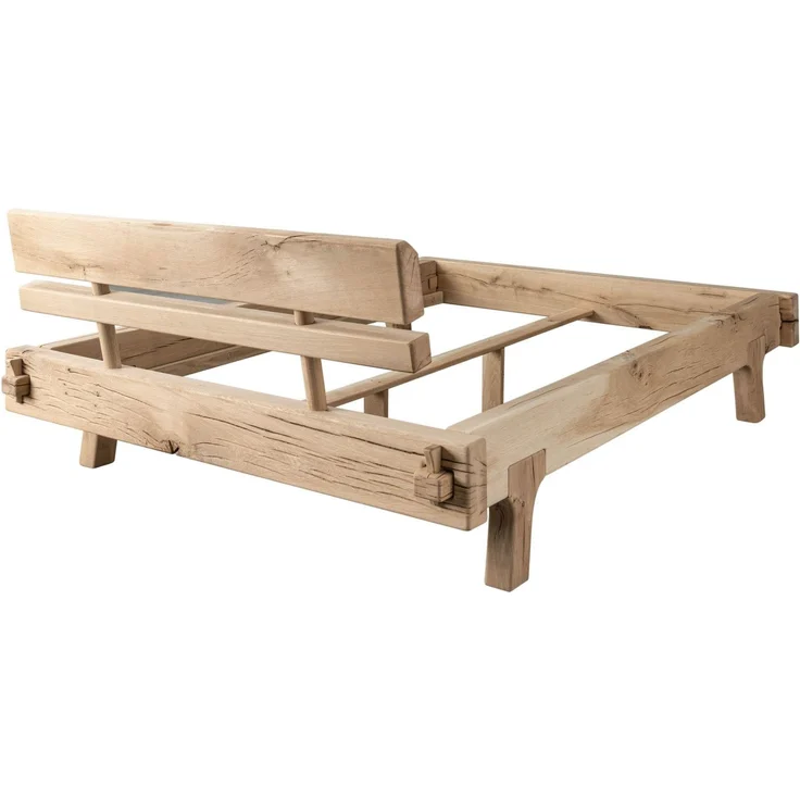 Balkenbett Eiche 160x200 natur geölt OAK HEART #02 – Bild 10