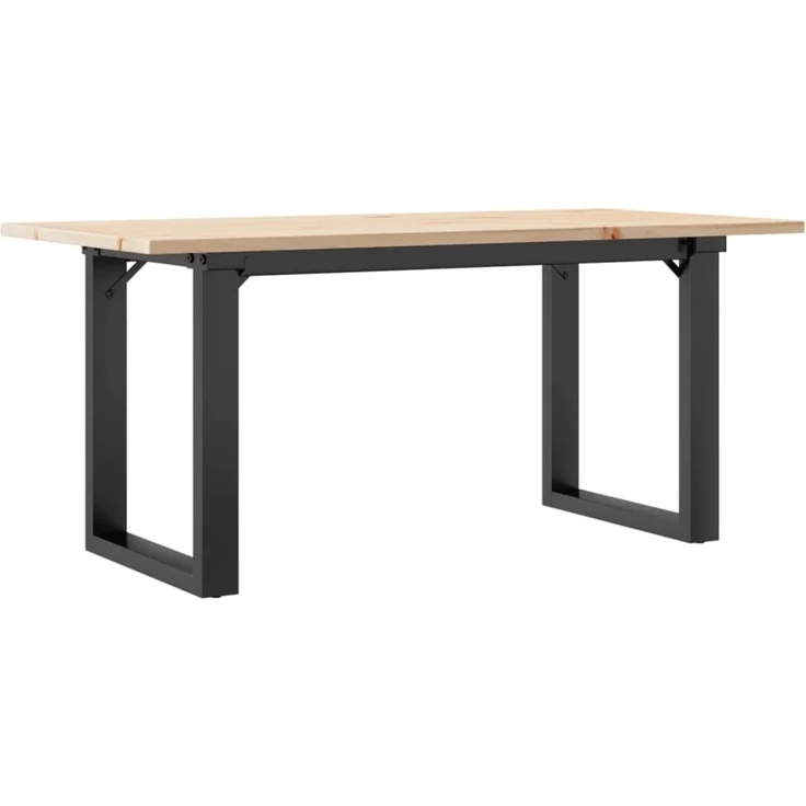 Couchtisch Sofatisch, O-Gestell 100 x 50 x 45 cm Massivholz Kiefer & Stahl d319e – Bild 1
