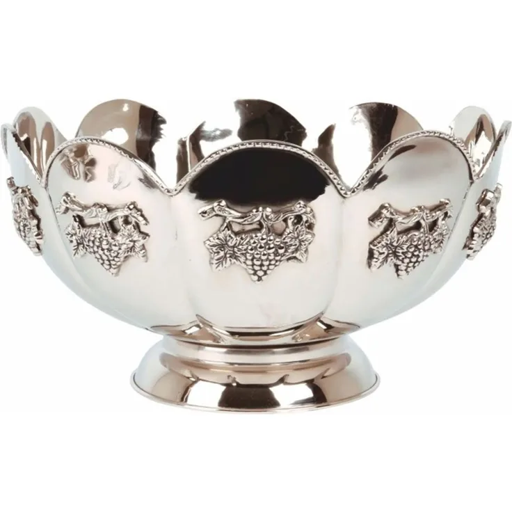Casa Padrino Barock Messing Weinkühler Silber Ø 41 cm - Barock Champagnerkühler