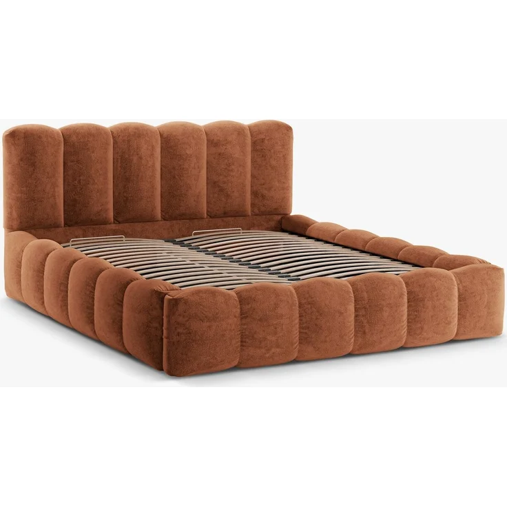 Micadoni Stauraumbett mit Kopfteil Lupine Chenille Perfect Harmony Terrakotta – Bild 4