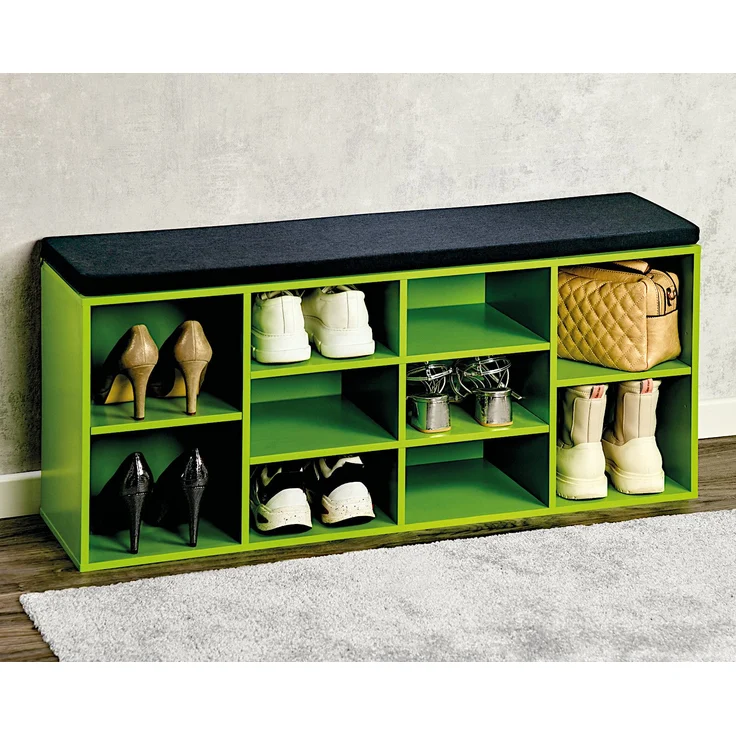 KESPER Schuhschrank / Sitzbank 15982-13 in grün mit Sitzkissen / Flurregal – Bild 6