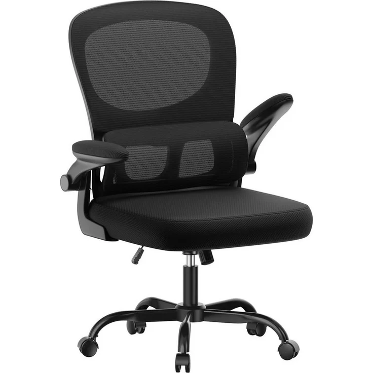 ZAISZE Bürostuhl 280G Netz Sitz Gaslift 2-Stufe Geräuschlose Rollen Ruhe & Effizienz (Set), Nylonrad, Fünf-Klauen-Stütze – Bild 1