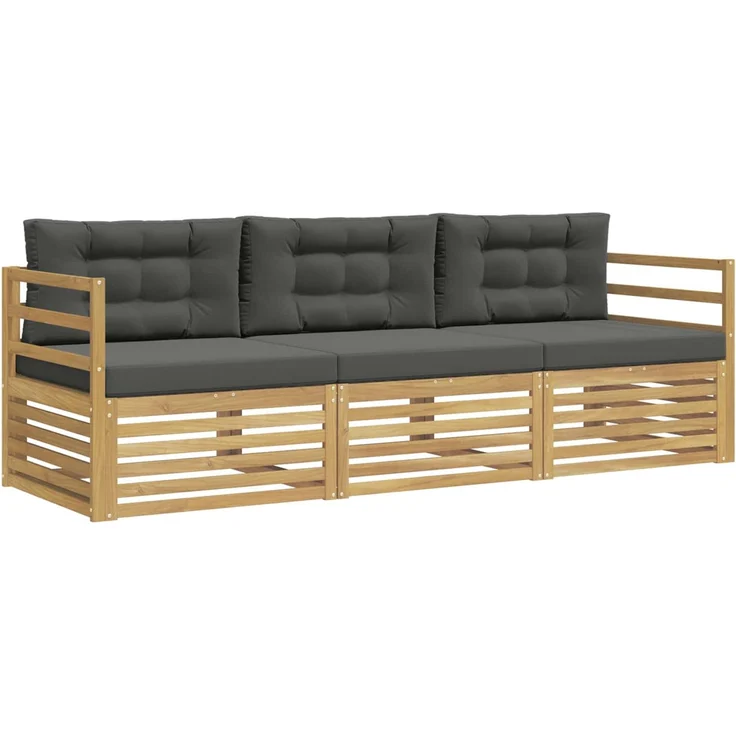 vidaXL Outdoor-Sofagarnitur 3 stk. 3-Sitzer Weiß und Anthrazit 3389947 – Bild 2