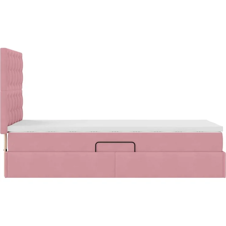 vidaXL LED-Speicherbett mit Matratze Rosa 90 x 190 cm Samt 3372758 – Bild 11