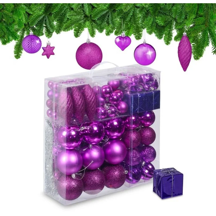 Relaxdays Weihnachtskugeln im 110er Set – Bild 1