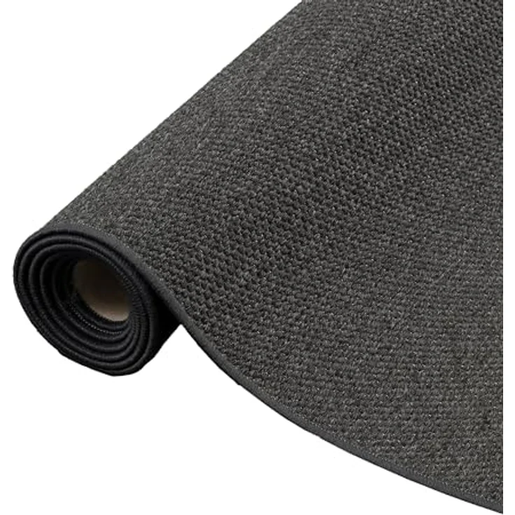 Snapstyle Flachgewebe Teppich, Anthrazit, 200x200 cm, strapazierfähig, geeignet für Fußbodenheizung, parkett- und laminatschonend – Bild 4