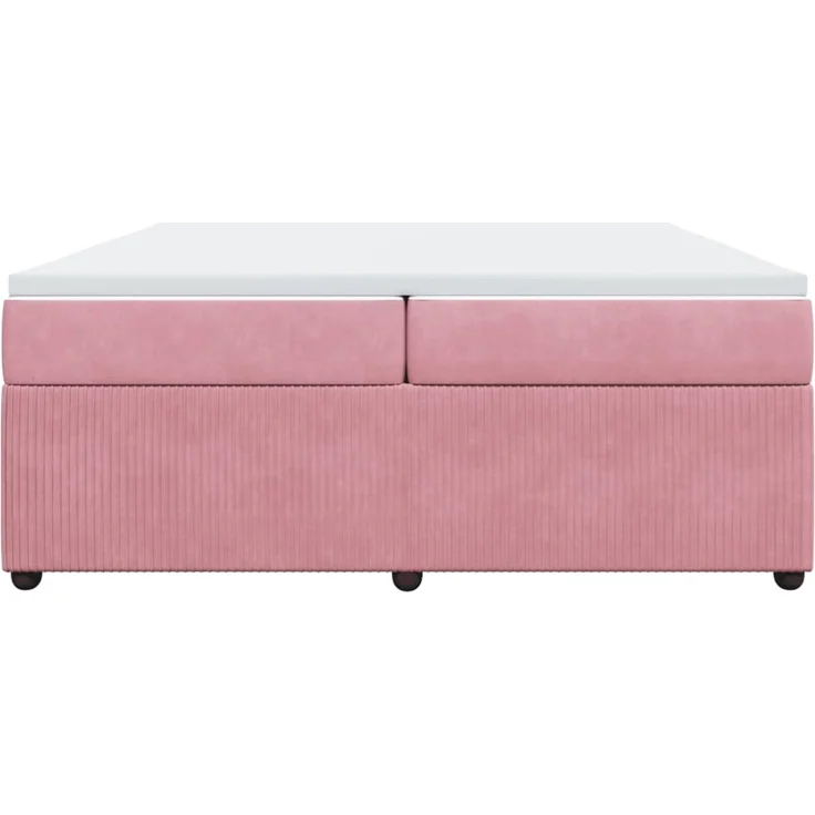 vidaXL Boxspringbett mit Matratze Rosa 200x200 cm Samt 3285667 – Bild 4