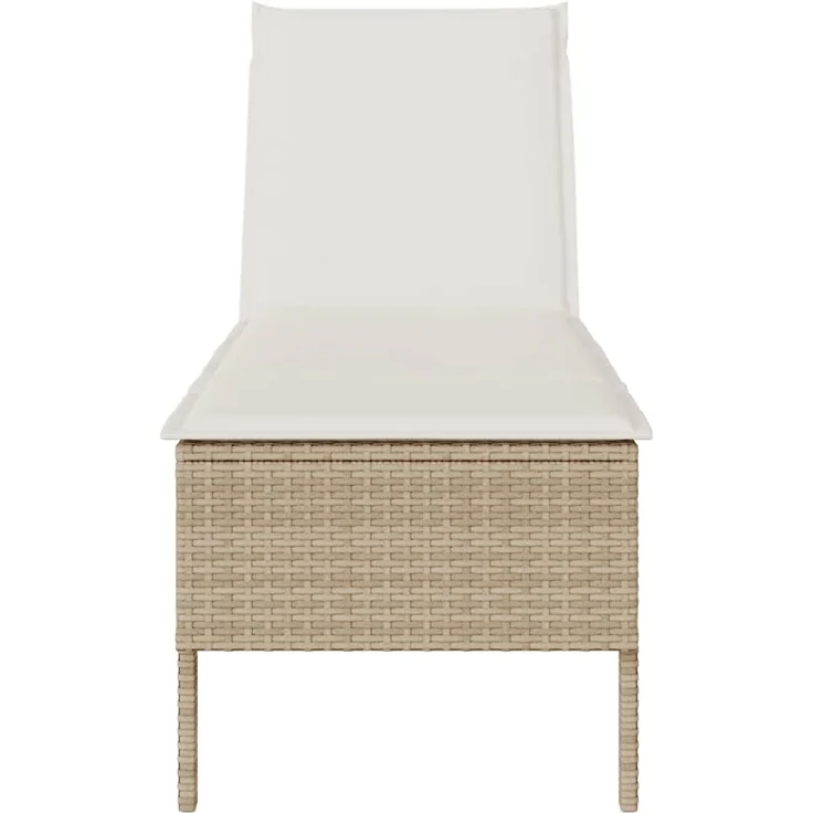 vidaXL Sonnenliege mit Auflage Beige 55x200x44 cm Poly Rattan 4104104 – Bild 4