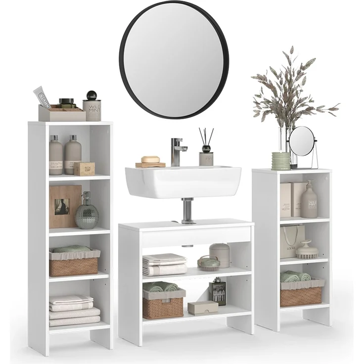 Badmöbel-Set Karli Weiß 3-teilig Vicco – Bild 5