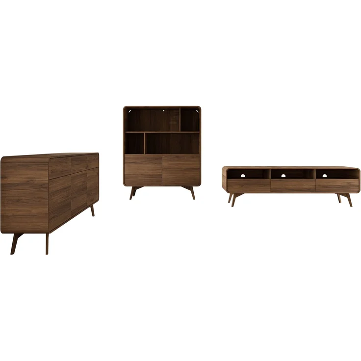 Wohnzimmer-Set Hikavo I (Farbe: Nuss Warmia) – Bild 2