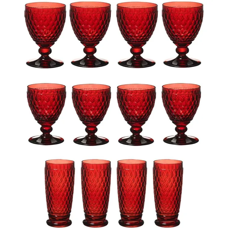 Villeroy & Boch Boston Coloured Wein- & Longdrinkgläser 12er Set rot