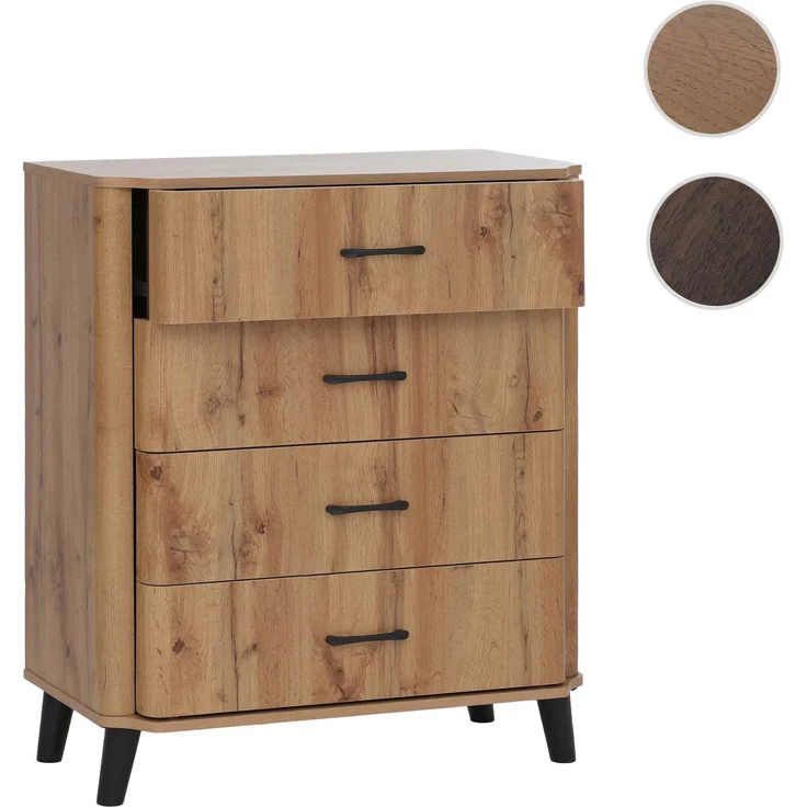 Kommode HWC-P42, Sideboard Schrank Anrichte, 4 Schubladen, MDF 92 x 80 x 40 cm ~ Wotan-Eiche-Optik – Bild 10